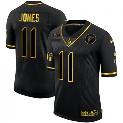 Atlanta Atlanta Falcons #11 Julio Jones Men's Nike 2020 Salute To Service Golden Limited NFL Jersey Black Men's
